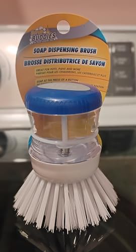 Kitchen Soap Dispensing Brush with Soap Storage Container