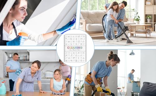 Cleaning Schedule for Adults - Checklist Organizer, Household Cleaning Checklist Notebook, 8.5" x 11", Daily Weekly Monthly Household Cleaning Notebook for Home, Family Cleaning Tasks, Home Improvement