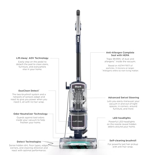 Shark Detect Pro Speed Lift-Away ADV Bagless Upright Vacuum with DuoClean Detect, Anti-Allergen, Lift-Away, and Odor Neutralizer Technology, LA742 - style: Detect Pro Speed Lift-Away