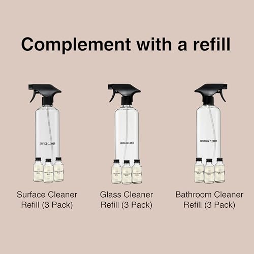Public Goods Empty Glass Spray Bottle for Glass Cleaner | Refillable Spray Bottle for Cleaning | Made with Clear Borosilicate Glass for Windows, Mirrors | BPA Free | 24 Oz - style: Empty Glass Bottle