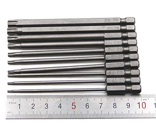 Aiyun 11-Piece Shark Vacuum Screwdriver Security Bit Set, S2 Steel Magnetic Security Screwdriver 4 Inch Star Driver Bit Set for Shark Vacuum T6-T40 (100mm Length) - size: 100mm Length (T6-T40)