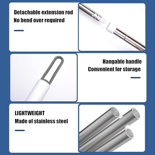 Multifunction Silicone Broom,Squeegee Broom Sweeping Water and Pet Hair,Rubber Broom Sweeper for Floor Bathroom Kitchen Shower,Rugs,Glass Windows(White)