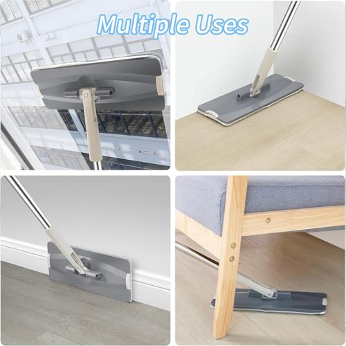 Lifestyle Rectangular Flat Mop with Microfiber Cleaning Pads, Lightweight Adjustable Handle, Easy-to-Use Floor Mop for Hardwood, Tile, Laminate, Vinyl, and Sealed Floors