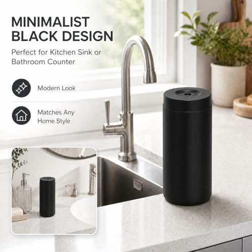 Silicone Dish Soap Dispenser, 8 Oz Refillable Squeeze Bottle, Leakproof for Kitchen Sink, Black - color: Black