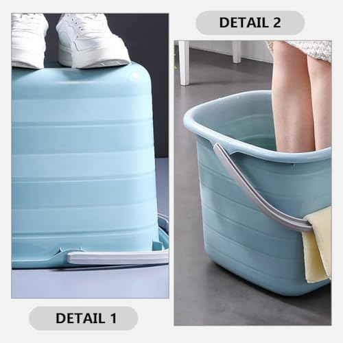 Didiseaon Plastic Bucket with Handle Rectangular Tub Portable Water Pail Utility Storage Bucket for Household Cleaning Supplies 11L, 26.00X24.50X18.50CM