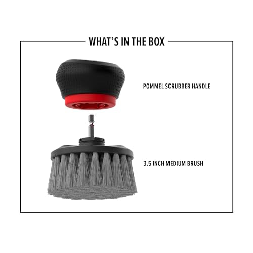 Dirt Devil Handheld Pommel Scrubbing Brush, 3.5", Includes Medium Bristle Head, Comfortable Ergonomic Grip, Interchangeable Brushes, Ideal for General Purpose Cleaning - style: Handheld Scrubber