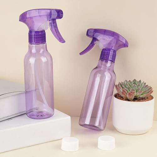 Cosywell Empty Spray Bottles 8.8oz/260ml 2 Pack Plastic Spray Bottle for Cleaning Mist/Stream Refillable Container Water Spraying Bottle for Cooking Hair Care Essential Oils(Purple) - color: E-Purple