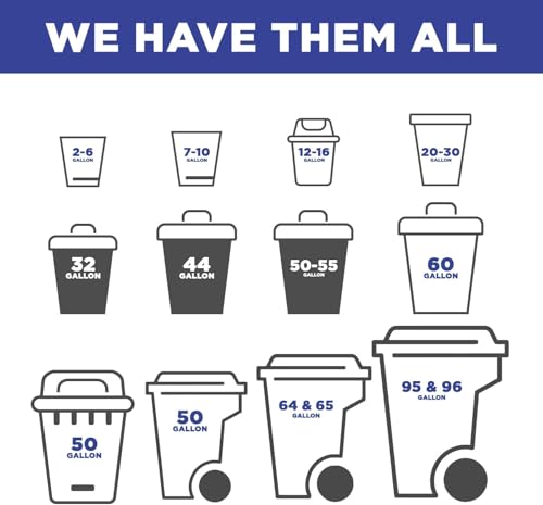 (100 Pack) Plexon 55-60 Gallon Clear Trash Bags - 32-55 gal, 38" x 58", 3 Mil Heavy Duty - Contractor Garbage Bags Rollout Round Square Trash Cans