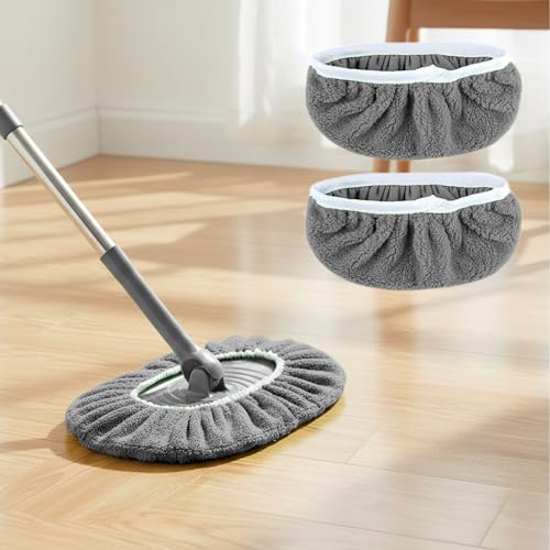 2 Pack Reusable Microfiber Mop Pads - Dry Sweeping Cloths & Wet Mopping Cloths - Washable Wet Pads Refill for Mopping Floors (Mop is not Included), Gray - color: Gray 2-pack
