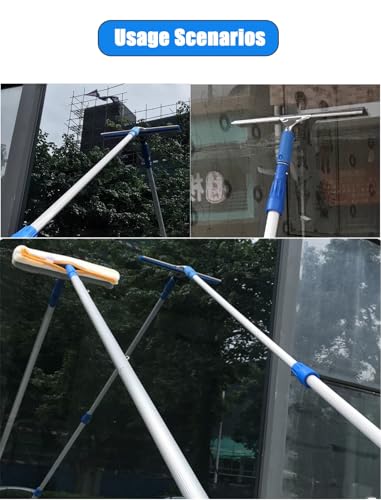 Professional Glass Cleaning Kit - Heavy Duty 2-in-1 Washer with Extendable Pole (12m/39.4ft) for Small Business, Window Cleaning Equipment, Streak-Free Shine - color: 9m/29.5ft