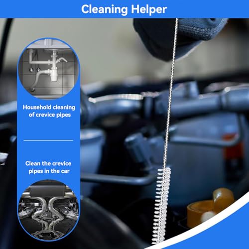 2 Pack 80 Inch Long Flexible Drain Brush, Sunroof Drain Cleaning Tool for Ice Maker, Refrigerator, Straw & Feeding Tube - size: 80 IN
