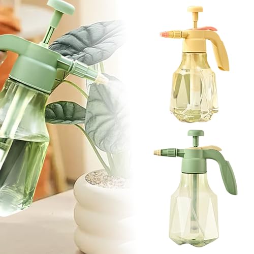 51oz Handheld Garden Pump Sprayer, Large Capacity Pressure Sprayer with Adjustable Nozzle, Leakproof Hand Atomizer, Water Spray Bottle for Home Cleaning Garden Car Detailing & Washing (Yellow) - color: Yellow