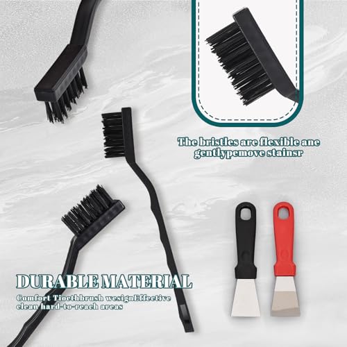 15 PCS Mini Nylon Brush Set,Masonry Brush Wire Bristle for Cleaning Welding Slag and Rust,Curved Handle Brush (Nylon, 15) - style: Nylon