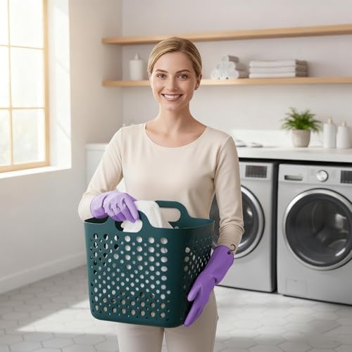Dishwashing Rubber Gloves for Cleaning – 4 Pairs Kitchen Gloves with Handing Hooks Washing Dishes Household Glove - Small - size: Small
