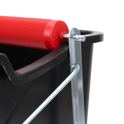 Alomejor Pedal Spin Mop Bucket, ABS and Metal Spin Mop Bucket System 14L Foot Press Wringer, Side Clamp Water Removal, Compact Floor Cleaning for Home Marine Boat