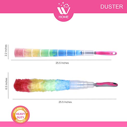 WBM Duster, Long Electrostatic Feather Clean Like a Magnet, Hand Washable and Reusable with Microfiber