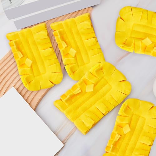 Zubebe 6 Pcs Duster Refill Reusable Fleece Duster Refills Feather Flat Dusters Multi Surface Washable Cleaning Pads Tools for Home, Blinds, Car, Pet, Furniture, Fans (Yellow) - color: Yellow