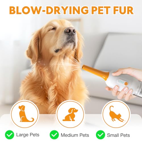 Cat Dog Grooming Vacuum Kit with Brush, Low-Noise Pet Hair Shedding Trimming Grooming for Indoor Cats Dogs, 4 in 1 Pet Vacuuming Groomer for Long or Short Haired Kitten Accessories(White)