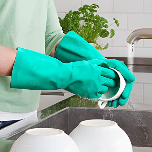 ThxToms Chemical Resistant Nitrile Gloves, Resist Household Acid, Alkali, Solvent and Oil, Latex Rubber Free, 1 Pair Large - size: Large