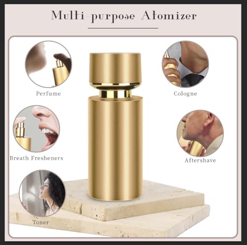 2pcs 50ml Glass Spray Bottle for Perfume,Refillable Travel Perfume Atomizer Bottles,Black&Gold Portable Cologne Atomizer Empty Bottle.(Black&Gold) - color: Black & Gold