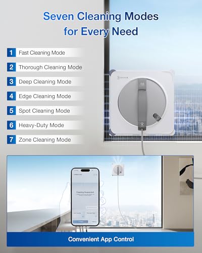 ECOVACS WINBOT W2S Window Cleaning Robot, Intelligent Edge-to-Edge Cleaning with TruEdge Scrubbers, 3 Water Nozzles, 10-Level Safety System, Win-SLAM 4.0 Route Planning, Even Climbing System - size: W2S
