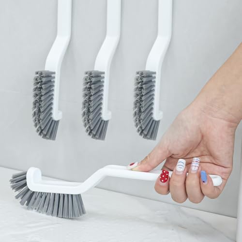 Multifunctional House Corner Gap Cleaning Brush Long Handle Angled Bristles Groove Brush Bathroom Kitchen Cleaning Tools 29cm