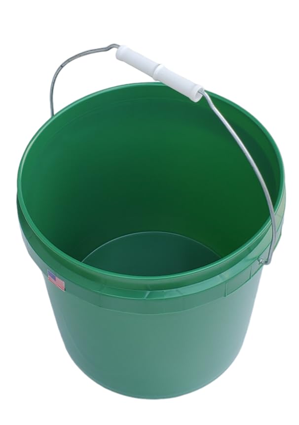 Generic 2 Gallon Bucket with Handle Food Grade Safe BPA Free Green Polyethylene Plastic HDPE Heavy Duty Thickened Pail Storage Container FDA Compliance Multi Use All Purposes Premium Quality Buckets