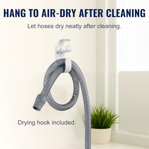 CPAP Cleaning Kit with Collapsible Wash Basin (2.4 Gal / 9 L), Long Hose Brush & Mask Brush, Drying Hook, Mesh Storage Bag; Fits 22 mm Standard & 15 mm Slim Tubes (Basic) - color: Basic