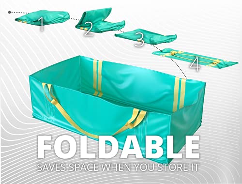 Skywin Dumpster Bag, 3 Pack Reusable Yard Waste Bags, Foldable Yard Waste Container, Trash Bag for Waste Management, Multiple Times Use During Renovations, Can Hold Up to 3,500 lbs (Green) - size: 3 Pack, style: 96 Inches Length