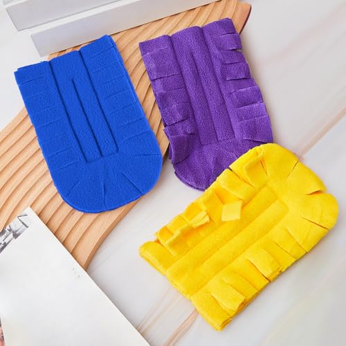 Zubebe 6 Pcs Duster Refill Reusable Fleece Duster Refills Feather Flat Dusters Multi Surface Washable Cleaning Pads Tools for Home, Blinds, Car, Pet, Furniture, Fans (Blue,Yellow,Purple) - color: Blue, Yellow, Purple