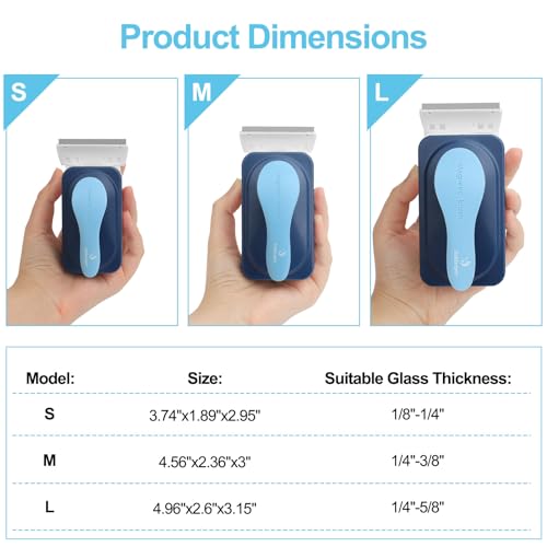 fishkeeper Aquarium Magnetic Glass Cleaner, Fish Tank Algae Magnet Cleaning Tool with Algae Scraper for Glass Aquariums Tank, Floating Scrubber Brush, 2 Detachable Scrapers, Medium - size: M for Glass Thickness:1/4"-3/8"