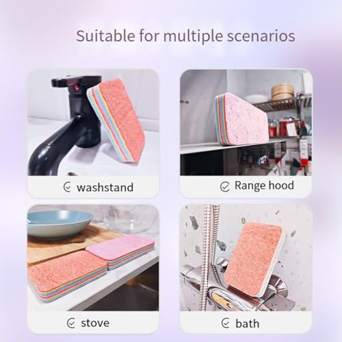 12 Layer Microfiber Sponge, Layered Sponge Rag, Microfiber Sponge Block, Peelable Microfiber Sponge Tearable Cloths, Non-Scratch Tearable Cloth Rag for Kitchen, Car Wash Towel (Small) - color: Small