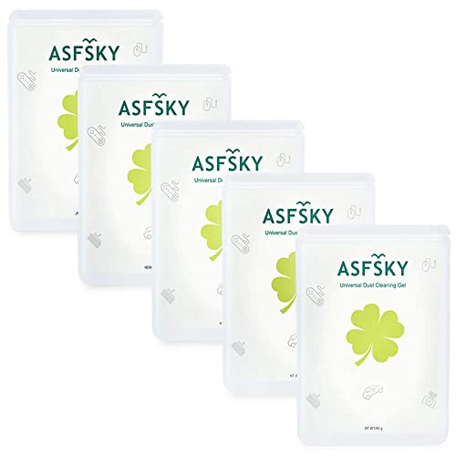 ASFSKY Car Cleaning Gel Putty - Reusable Keyboard Cleaner Slime for Car, Keyboard, Dust - 5 Pack (Yellow) - color: Yellow 5 Pack