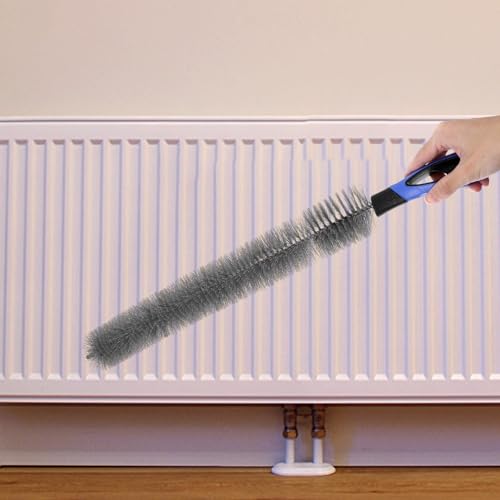Partykindom Refrigerator Coil Cleaning Brush with Non Slip Handle Radiator Cleaning Tool for Air Conditioner Vent and Dryer Lint Removal Hard Bristle Household Dust Cleaner 23.62In