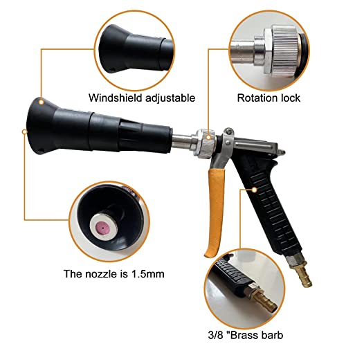 Heavy Duty Adjustable Sprayer Wand,3/8"Brass Hose Barb,Agricultural Spray Gun-Up to 5.5GPM, 400 PSI (Black Heavy Duty Spray Gun)