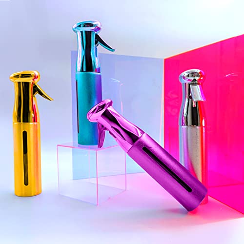 Colortrak Luminous Spray Bottle, 250ml/8.5oz Bottle with Full 360° Distribution, Easy-Use Pump, Quick View Window to Monitor Water Level, Eco-Friendly, Gold - color: Gold