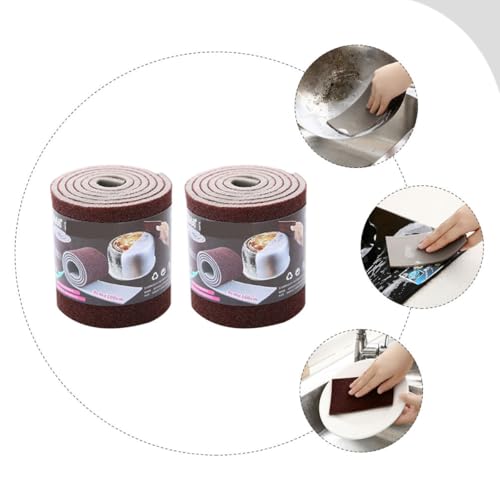 FRCOLOR Multi-Function Emery Scrub Sponges 2 Rolls Household Dishwashing Replaceable Nano Carborundum Sponge Kitchen Cleaning Tool