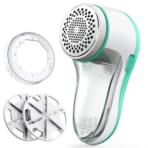 POPCHOSE Fabric Shaver, Lint Remover for Clothes, Electric Lint Shaver with 6-Leaf Blades, Sweater Shavers to Remove Pilling for Clothing, Couch, Furniture, Fuzz, Lint Ball, Bobbles, Spring Green - color: Spring Green
