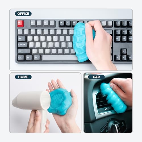 CLICK CLEAN 2Pcs Cleaning Gel for Car, 7oz Car Detailing Tools, Cleaning Putty Gel, Interior Cleaner Universal Dust Cleaner for Keyboard, Laptop, Air Vents (Bluebell) - color: Blue+Blue