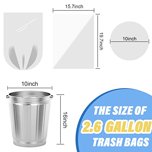 Small Trash Bags, Magesh 2.6 Gallon Trash Bags/Garbage Bags, Strong Wastebasket Liners for Bathroom Bedroom Office Trash Can, 200 Counts - style: 2.6 Gallon 200 Transparent