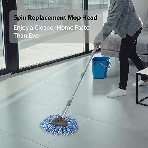 Spin Mop Replacement Head - 4 Pack RinseClean Mop Refills with Base Compatible with O-Cedar Triangle Spin Mop, Microfiber Mop Replace Head Easy Cleaning Floor Head Mop (for 2 Tank System ONLY) - color: 4 Pack Blue With Base
