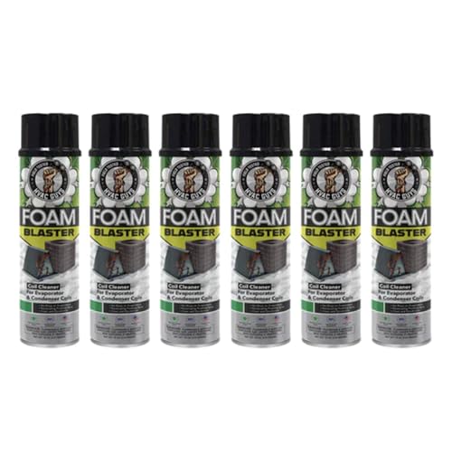 Leak Saver Foam Blaster AC Coil Cleaner Foam Spray | HVAC Coil Cleaner for AC Unit | Professional Deep-Penetrating Formula for Evaporator (No Rinse) & Condenser (Light Rinse) - 6 Pack - size: 18 Fl Oz (Pack of 6)