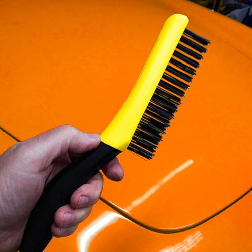 ALLWAY SB416 Soft-Grip Carbon Steel Wire Brush with Shoe Handle - style: Carbon Steel Wire Brush with Shoe Handle