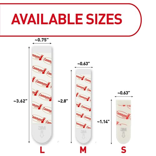 Command Indoor Large Replacement Strips, 20 Strips, Damage-Free Wall Hanging, Re-Hang Large Hooks for Home and Wall Decor, Holds up to 5 lb, White Adhesive - size: 20 Strips