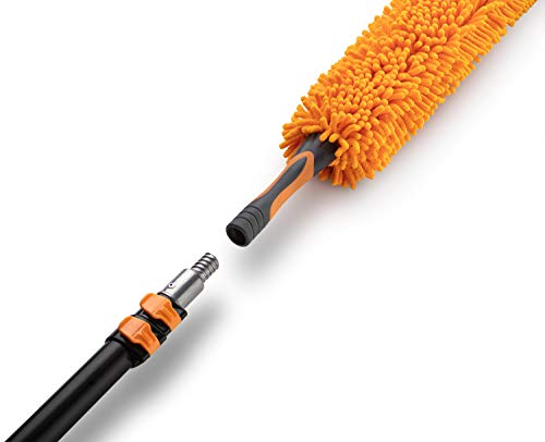 Long Handle Duster for Cleaning // Extendable Microfiber Duster with Extension Pole 18-60" // Washable, Bendable & Flexible Ceiling Fan Cleaner Duster // Telescopic Cleaning Tool for High Ceilings