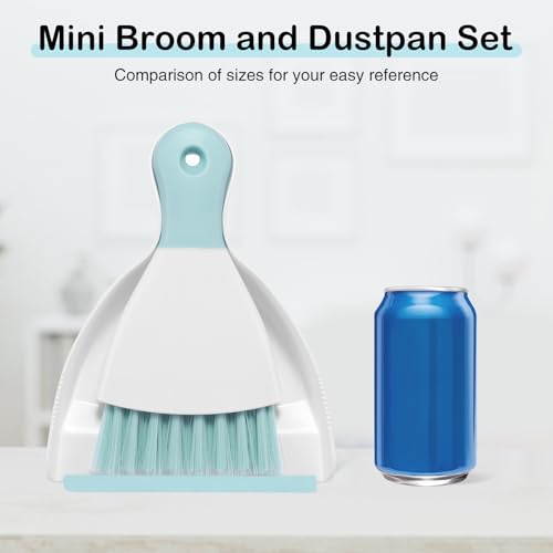 NACENA Mini Dustpan and Brush Set 2 Pack, Small Broom and Dustpan Set Dust Pan and Mini Hand Broom Dustpan and Broom Combo Compact for Home Table Keyboards Sofa Kitchen, Blue - color: Blue, size: 2 packs