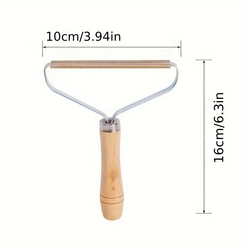 1pc Portable Manual Lint Remover - Double-Sided Fabric Shaver for Pet Hair, Clothes, Sofa & Carpet Cleaning (Brown) - color: Brown