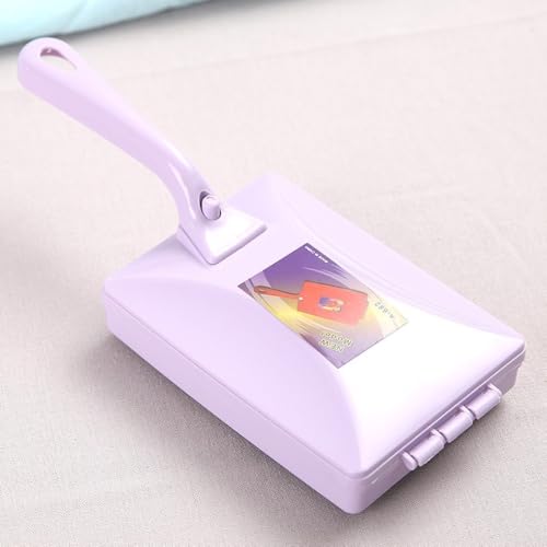 Handheld Carpet Sweeper Brush for Home Cleaning, Dust Removal Tool for Sofa Bed and Rug, Manual Crumb Collector with Push Button Empty Design(blue) - color: blue