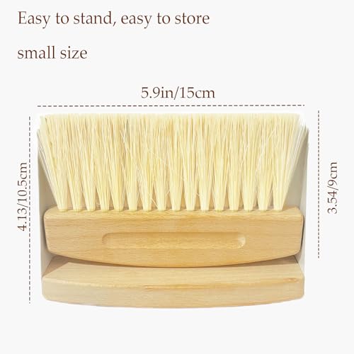 Mini Broom and Dustpan Set Small Metal Dustpan and Brush Set Hand Whisk Broom for Home Office Desktop Sofa Pet Care Household Cleaning (PET bristles, Black) - color: Black