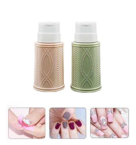 2 Pcs 200ml Push Down Lockable Pump Dispenser Bottle,Empty Pump Dispenser Bottle Container for Nail Polish Lip Eye Makeup Remover Liquid